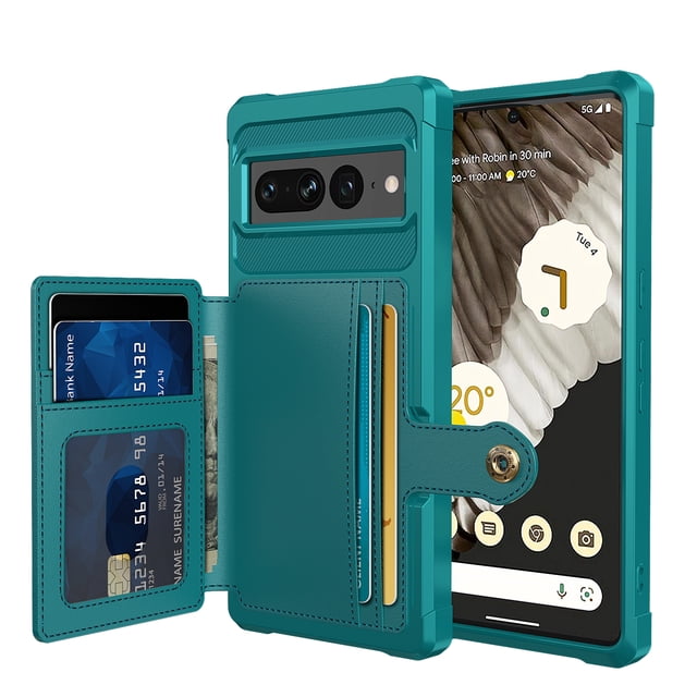 Feishell for Google Pixel 7 Pro Wallet Case 5G, with ID&Credit Card Holder Slots Pockets Wallet Back Cover Stand Flip Folio Leather Magnetic Absorption Cover For Google Pixel 7 Pro, Green