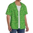 thumbnail image 4 of Fotbe St Patrick's Day print Short Sleeve Button Down Shirts for Men Casual Summer Beach Wrinkle Free Shirt-X-Large, 4 of 7