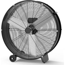 Litake 30 Inch Industrial Drum Fan, 3-Speed High Velocity Floor Fan, Heavy Duty Metal Air Circulator with Caster Handle for Patios, Warehouses, Commercial, Factories and Workshops