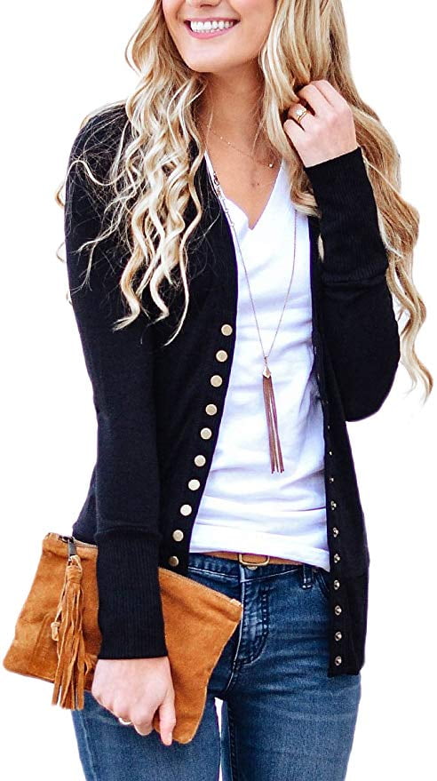 Basic Knit Cardigan Sweater | Walmart 