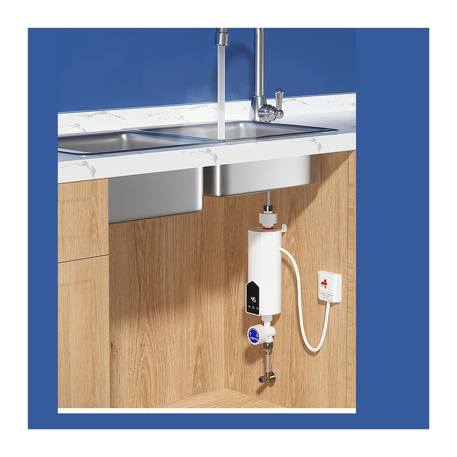 5500W Instant Tankless Electric Water Heater, Mini Electric Tankless Instant Hot Water Heater Bathroom Kitchen Washing Heater ,Safety Protections