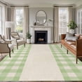 thumbnail image 2 of Green Plaid Large Area Rugs 5x8 ft Retro Country Green Plaid Linen Texture Washable Rug Non Slip Indoor Carpet Absorbent Floor Mat for Living Room Bedroom Dining Room, 2 of 9