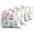 thumbnail image 5 of Ambesonne Anchor Throw Pillow Cover 4 Pack, Colorful Marine, 18", Multicolor, 5 of 7