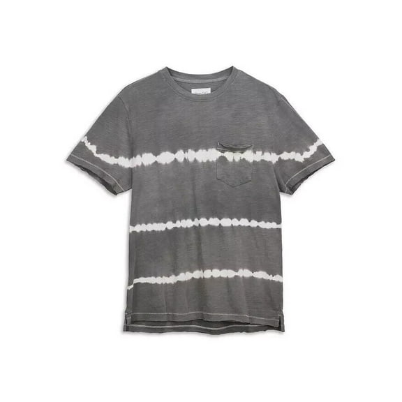 Sovereign Code Men's Palmetto Tie Dyed Cotton Pocket Tee in Charcoal-Medium