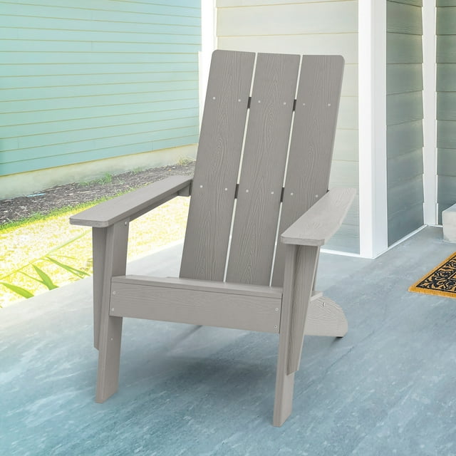 CHYVARY 1 Peak Adirondack Chair, Patio Outdoor Plastic Resin Furniture,Light Gray