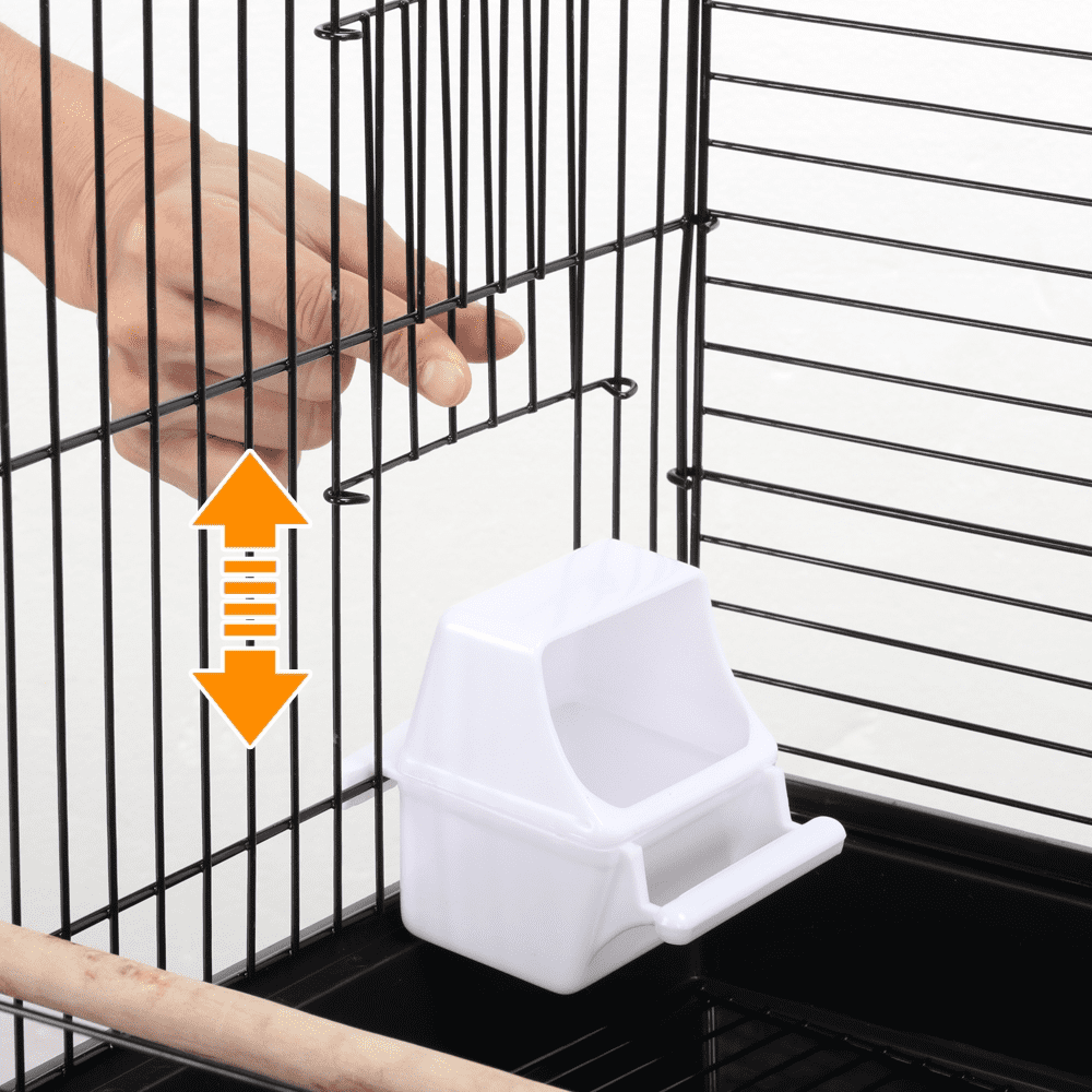 Yaheetech Open Top Travel Bird Cage Carrier for Bird Canary Cockatiel Small Parrots, Black