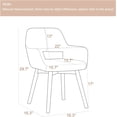 thumbnail image 3 of Desk Chair No Wheels Vanity Chair Comfy Accent Chair for Living Dining Room Bedroom Home Office Mid Century Modern Upholstered Armchair Sofa Chair (Blue, 1), 3 of 5