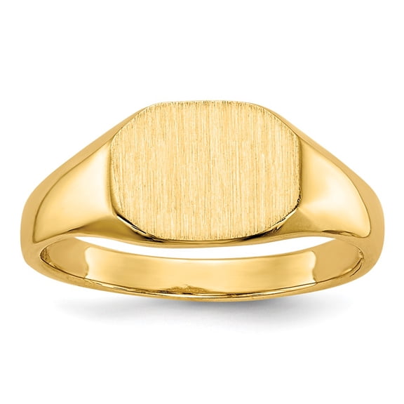 14K Yellow Gold Ring Band Signet 9mmx6.5mm Open Back