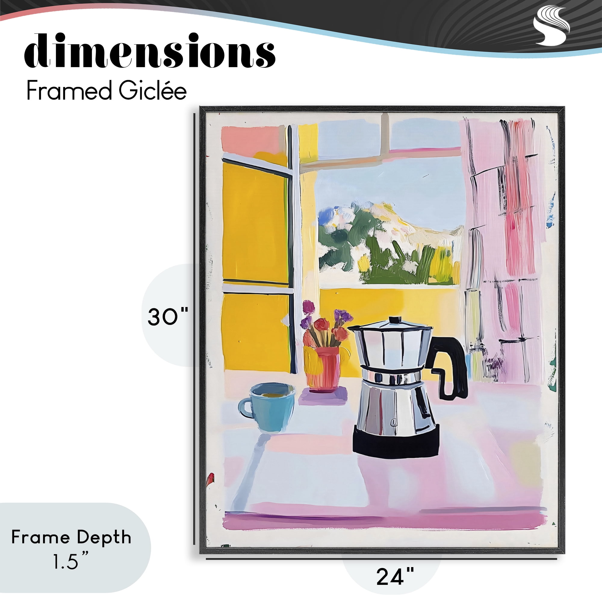 Stupell Industries Italian Moka Pot Kitchen Black Framed Giclee Art, design by The Prints Vibe