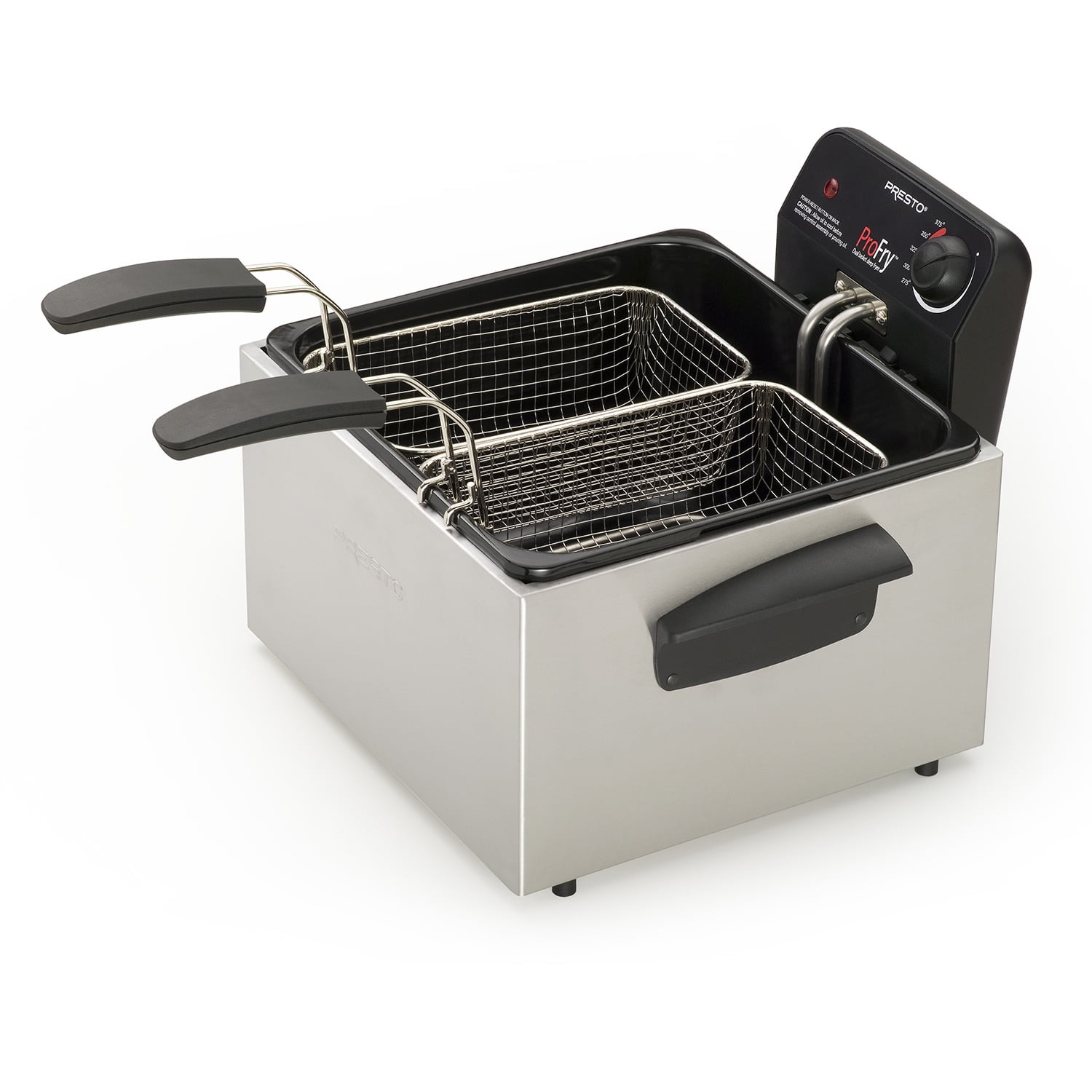 Presto Stainless Steel Dual Basket Pro Fry Immersion Element Deep Fryer 05466