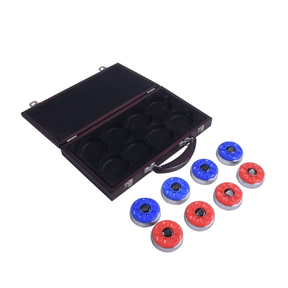 Hathaway Pro-Series Shuffleboard Puck Set with Case, Red/Blue