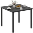 thumbnail image 1 of Square Outdoor Dining Table for 4, All-Weather HDPE Top and Rust-Resistant Metal Frame, 35.4" W x 35.4" D Black Patio Table for Garden, Backyard, Balcony and Deck Dining Area, 1 of 7