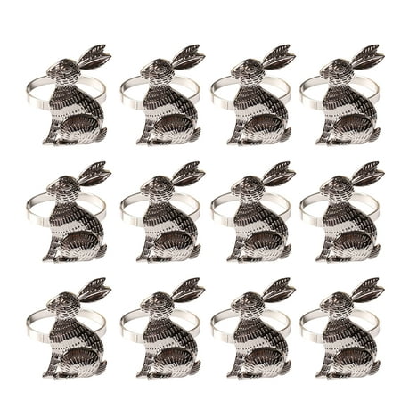 

Metal Napkin Rings Set of 12 Bunny Ears Easter Napkin Rings Handmade Rabbit Ring Holders for Easter Party Decoratio