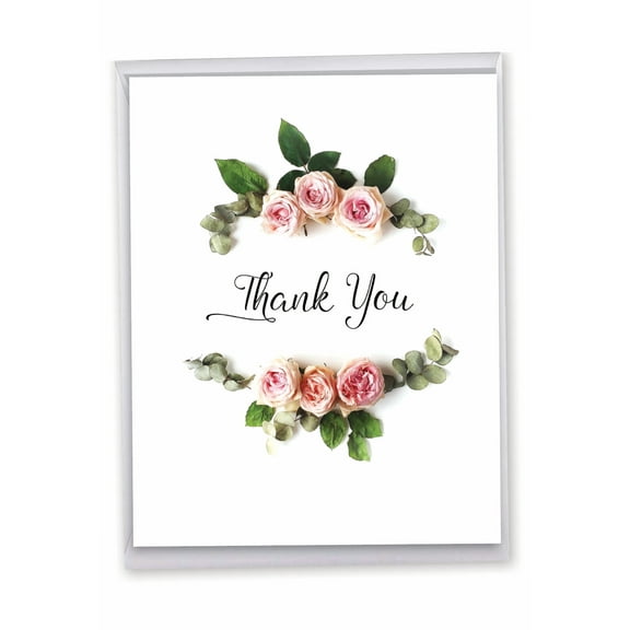 1 Jumbo Thank You Card with Envelope (8.5 x 11 Inch) - Elegant Flowers J4175ATYG