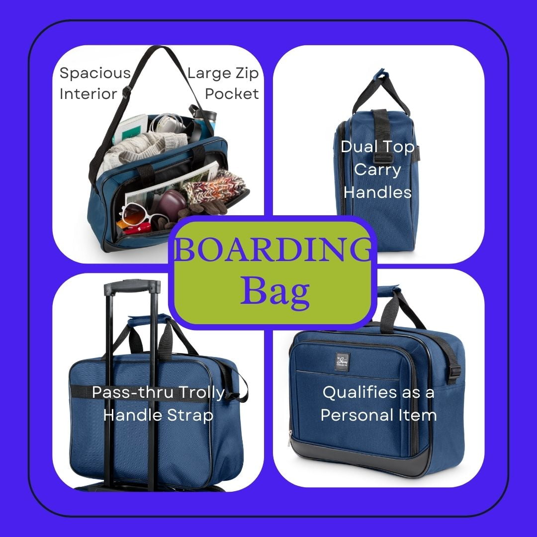 Skyway Luggage Tideland Softside 5-Piece Travel Luggage Set with Spinner Wheels, Blue