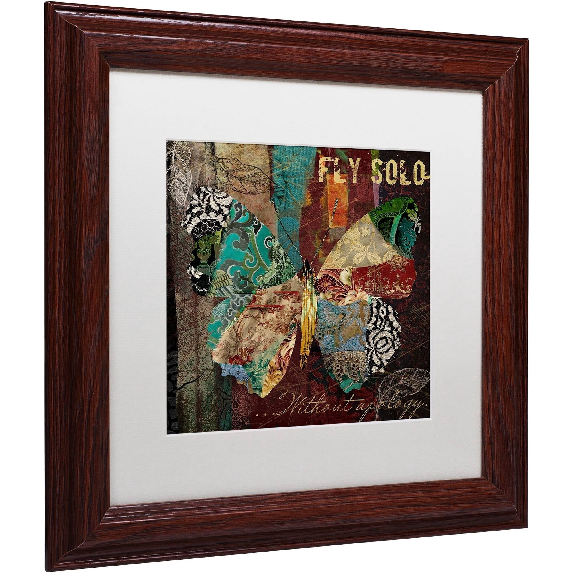 Trademark Fine Art "Winging It I" Canvas Art by Color Bakery White Matte, Wood Frame