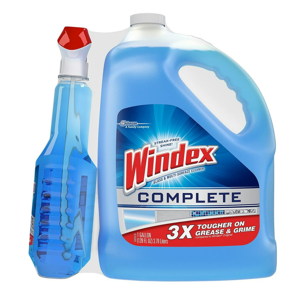 Windex Complete Glass & Multi SurfaceCleaner, 32 Oz Spray Bottle + 128
