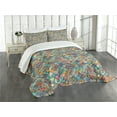 thumbnail image 3 of Ambesonne Moroccan Quilted Bedspread Set 3 Pcs, Oriental Motifs, King Size, Multicolor, 3 of 5