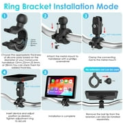Carpuride Motorcycle HD Dual 1080P Dash Cam, Wireless Apple CarPlay & Android Auto Wire Control, Horizontal Vertical Rotation 7 Touch Screen (712D)