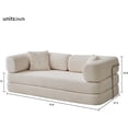 thumbnail image 2 of 74.8''Convertible Floor Sofa Bed with Pillow & Blanket, Compact Memory Foam Guest Sleeper with Enhanced Sturdy Frame, Foldable Lounger Couch for Living Room, Bedroom, Small Spaces (Cream), 2 of 5