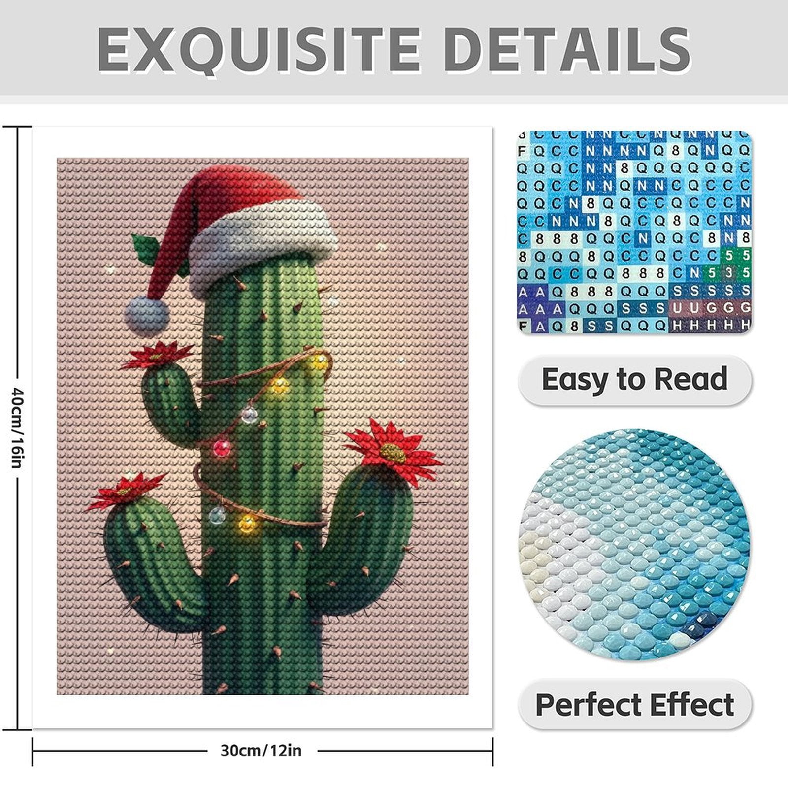 Diamond Art Kit for Adults, Modern Cactus Forest Green Print No.68 Diamond Painting for Adults Beginners, 5D DIY Diamond Art Painting Kits, Colorful Diamond Painting Craft for Home Decor 12x16