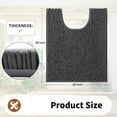 thumbnail image 2 of GoXteam Toilet Rug U-Shaped, Super Absorbent Chenille Bathroom Rugs and Strong TPR Non-Slip Backing for Toilet Rugs, Machine Washable, Bath Mats for Bathrooms, 20"x 20", Dark Gray, 2 of 7