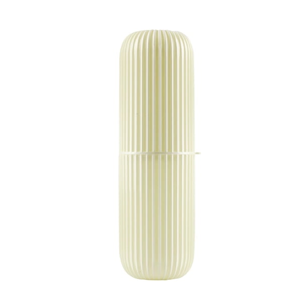 Almacenamiento portátil de pasta de dientes, estuche para cepillos de dientes, soporte para cepillos de dientes con cubierta y Blanco