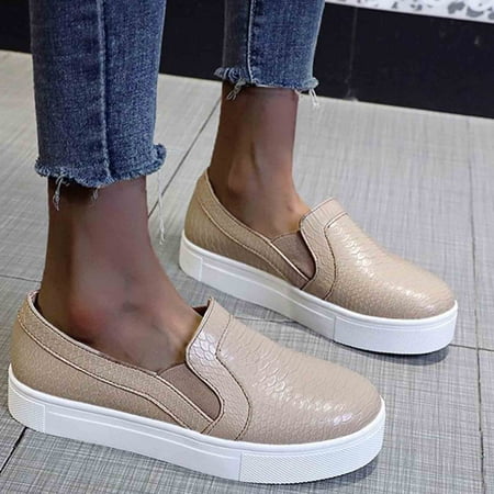 

FZM Women shoes Fashion Large Size Solid Color Flat Casual Sneakers Lazy Shoes