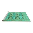 thumbnail image 2 of Ahgly Company Machine Washable Indoor Rectangle Oriental Turquoise Blue Traditional Area Rugs, 5' x 8', 2 of 4