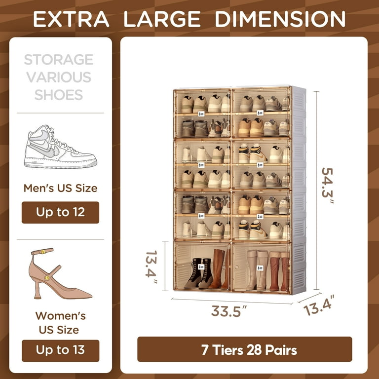 Vipbox Usa VIPBOX Portable Shoe Organizer With Magnetic Doors