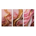 thumbnail image 2 of Designart "Gold Pink Succulent Alchemy Liquid Glam I" Abstract Shapes Wall Art Set Of 3 - Transitional Gold Gallery Set For Office Decor, 2 of 6