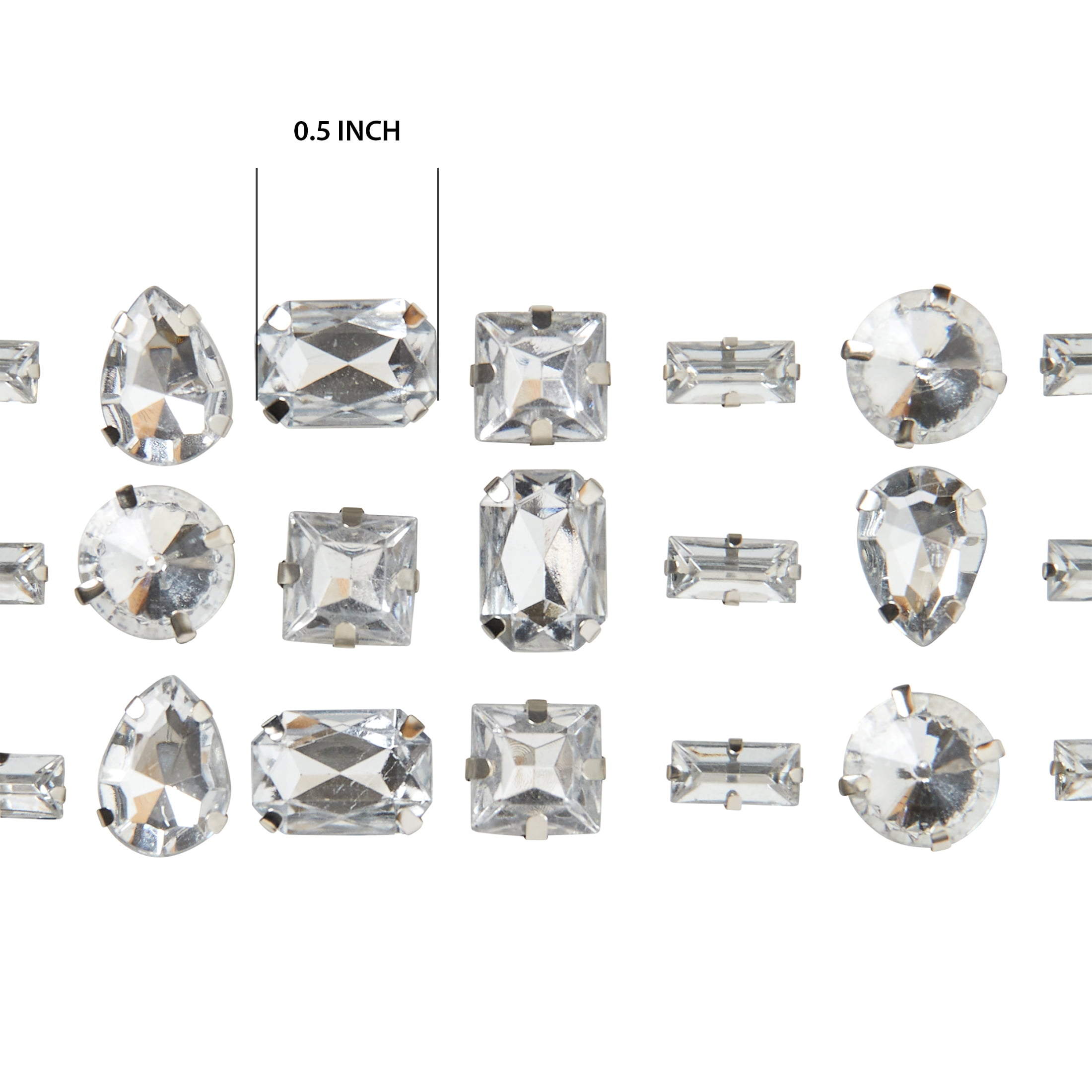 Offray Embellishments, Clear Adhesive Gems, 21 Pieces, 1 Package