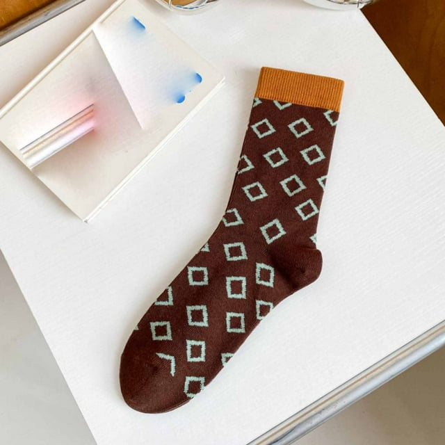 Chaussettes Rouges pour Femmes à Tube Moyen en Coton Bas Polyvalents Automne