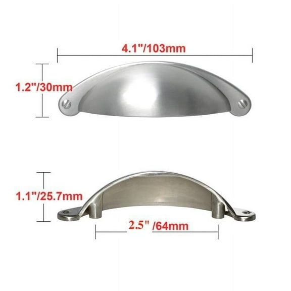 2.5 in. Center to Center Elgin Bin Pull Handle, Brushed Nickel - Pack of 5