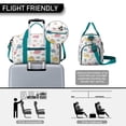 thumbnail image 3 of Women Men Gym Bag,White Dinosaurs Birds Rainbows Pattern Small Duffle Bag Spend the Night Bags for Women with Shoes Compartment Washbag,Detachable Shoulder Strap,19.7x8.3x11 Inches, 3 of 5