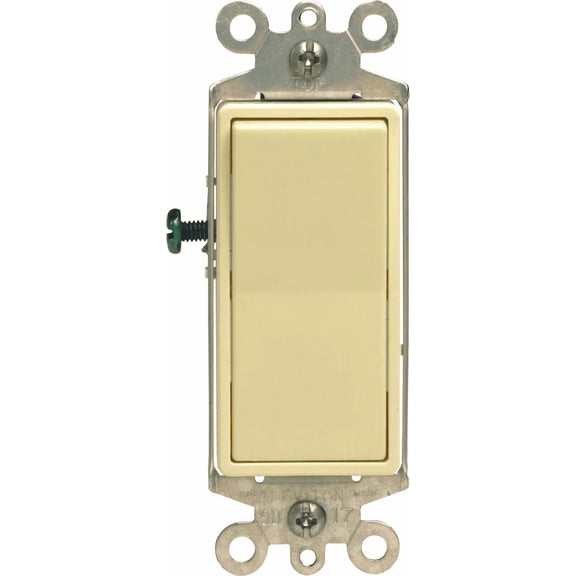 Leviton 05603 Toggle Switch — Decora® Rocker-Style Design in Ivory — UL Listed for US Residential Electrical Code Compliance, Drop-in NEC-Standard Wiring