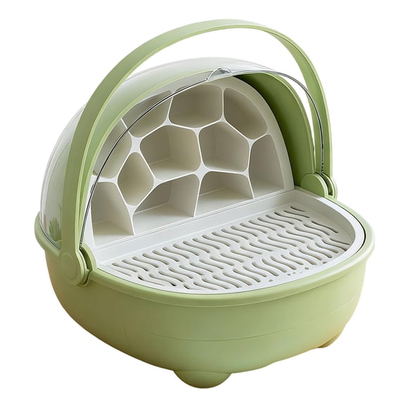 Caja de cría de gusanos de , contenedor de cría de reptiles, contenedor de incubación transparente con asa de transporte, jaula de hábitat para Verde