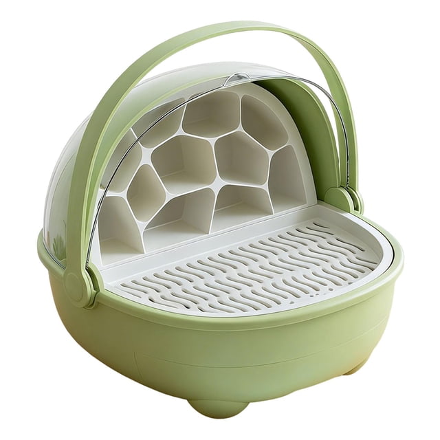 S SERENABLE Silkworm Breeding Box Home Transparent Breathable Reptile Breeding Container Green