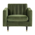 thumbnail image 6 of Sunpan Yosi 19" Modern Fabric and Wood Armchair in Moss Green/Black, 6 of 8