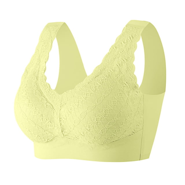 Timegard Womens Bras with Support Wirefree Back Smoothing Full Coverage Lace Summer Comfy Everyday Bra