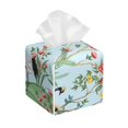 thumbnail image 1 of Fotbe Chinoiserie Floral Palm Tree Porta Pañuelos Decorativo de Cuero, Caja Cuadrada Moderna para Pañuelos Faciales, Organizador y Dispensador 5x5x5'', 1 of 7