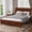 Walnut, variant on Vanress Queen Size Bed Frame with Headboard, Farmhouse Solid Platform Bed with Wooden Slat Support Mattress Foundation, Under-Bed Storage, No Box Spring Needed, Walnut