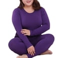 thumbnail image 1 of Jumpingount Ropa interior térmica, ropa interior elástica para mujer, ropa cálida de manga larga para otoño, ropa interior elástica para invierno conjuntos de ropa Morado oscuro L Jumpingount AP013605-07, 1 of 6