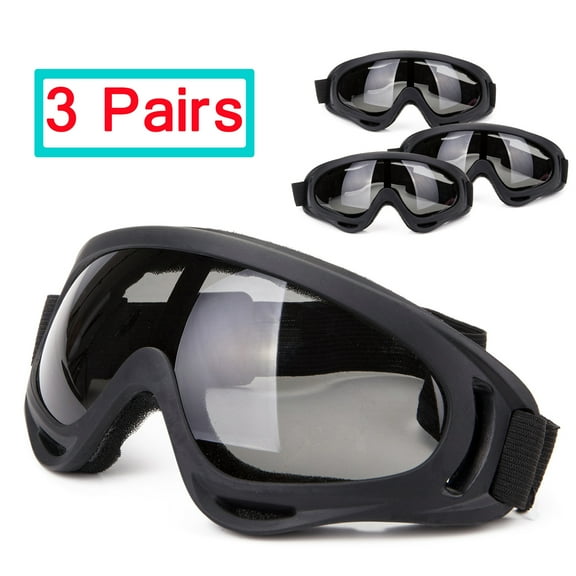 LELINTA 3 Pairs Ski Goggles, Snowboard Goggles Skate Glasses, Motorcycle Cycling Goggles for Youth, Men & Women, Winter Snow Outdoor Sports Goggles with UV Protection, Wind Resistance, Grey