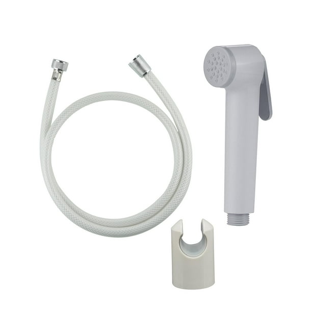 Juego de ducha de bidé de mano para baño, rociador de bidé para coche y jardín, color blanco