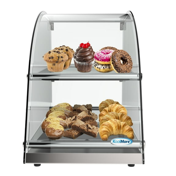 23 in. Commercial Countertop Bakery Display Case with Front Curved Glass and Rear Door, 2.4 cu. ft. DC-2CN