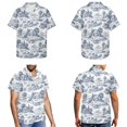 thumbnail image 3 of Jiueut Toile De Jouy House Tree Pattern Matchable Couple Hawaiian Luau Men Shirt or Women's Summer Beach Dress Sleeveless, Holiday Party Tank Dress Couple Travel Outfit for Hawaii Cruise, Size XL, 3 of 5