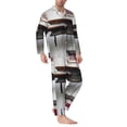 thumbnail image 2 of Fotbe Rustic Door Handle Closeup Pijama de Hombre con Estampado de Manga Larga, Conjunto de 2 Piezas, Ropa de Dormir Suave y Cómoda con Bolsillos-Small, 2 of 7