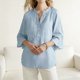 thumbnail image 2 of TaTaai Women's Summer Cardigan V-Neck Long Sleeve Linen Fabric Solid Color Casual Open Front Loose Fit Top Gift, 2 of 7