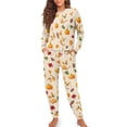 thumbnail image 3 of HELLHERO Thanksgiving Pajama Set for Women Corgi Pumpkin Printed Sleepwear Crewneck Loungewear Maple Leaves Printed Pjs Set for Home, S, 3 of 5
